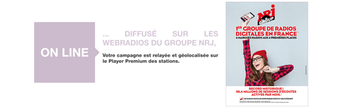 diffusé sur les webradios du groupe NRJ